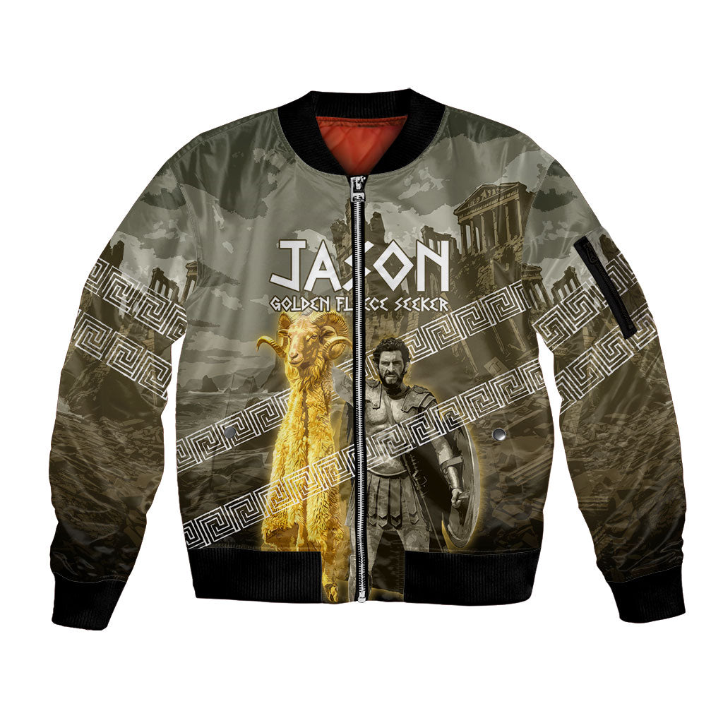 Jason Golden Fleece Seeker Sleeve Zip Bomber Jacket Ancient Greek Mythology Heroic Warrior Dragon Battle