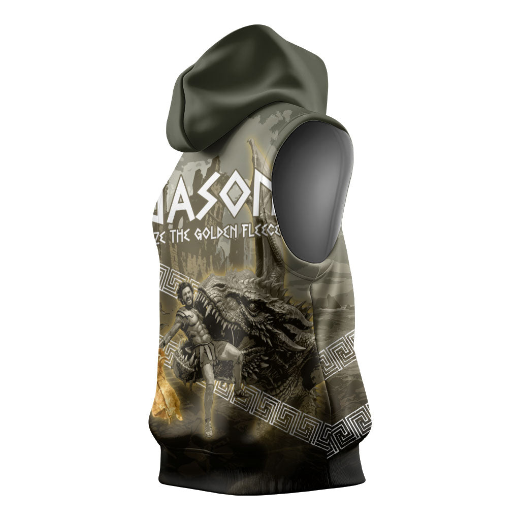 Jason Golden Fleece Seeker Sleeveless Hoodie Ancient Greek Mythology Heroic Warrior Dragon Battle