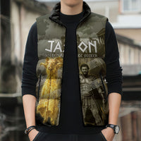 Jason Golden Fleece Seeker Sleeveless Puffer Jacket Ancient Greek Mythology Heroic Warrior Dragon Battle