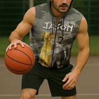 Jason Golden Fleece Seeker Sleeveless Zip Hoodie Ancient Greek Mythology Heroic Warrior Dragon Battle