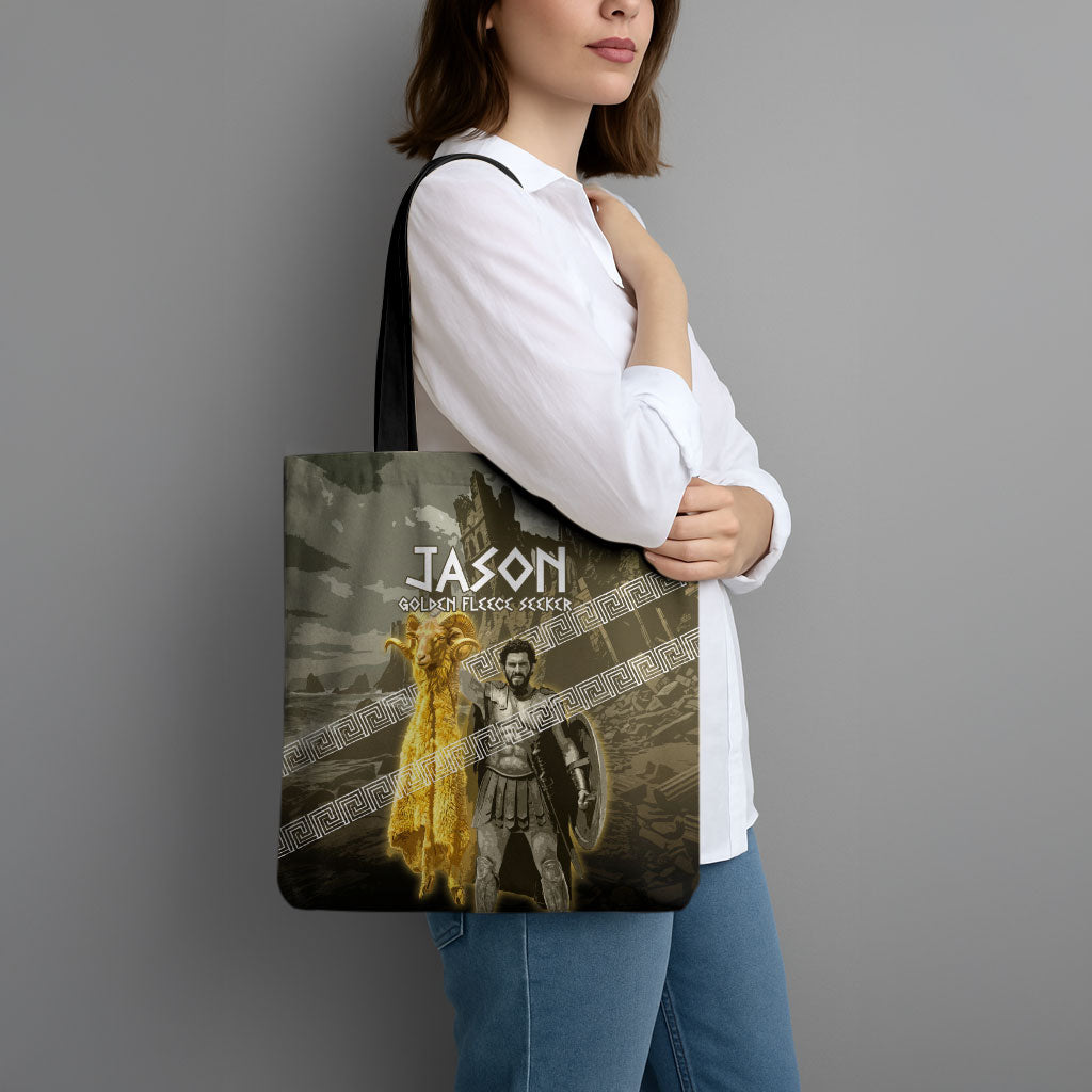 Jason Golden Fleece Seeker Tote Bag Ancient Greek Mythology Heroic Warrior Dragon Battle