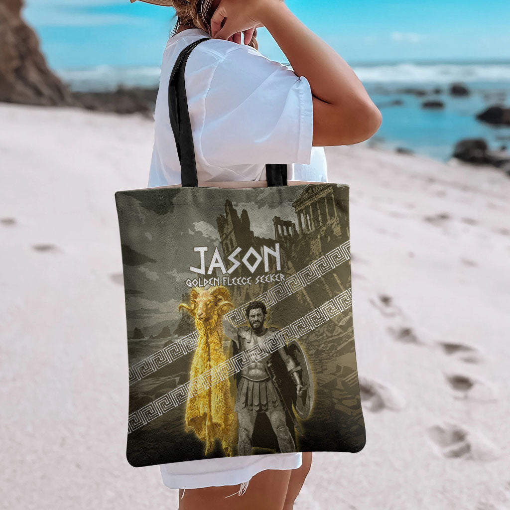 Jason Golden Fleece Seeker Tote Bag Ancient Greek Mythology Heroic Warrior Dragon Battle