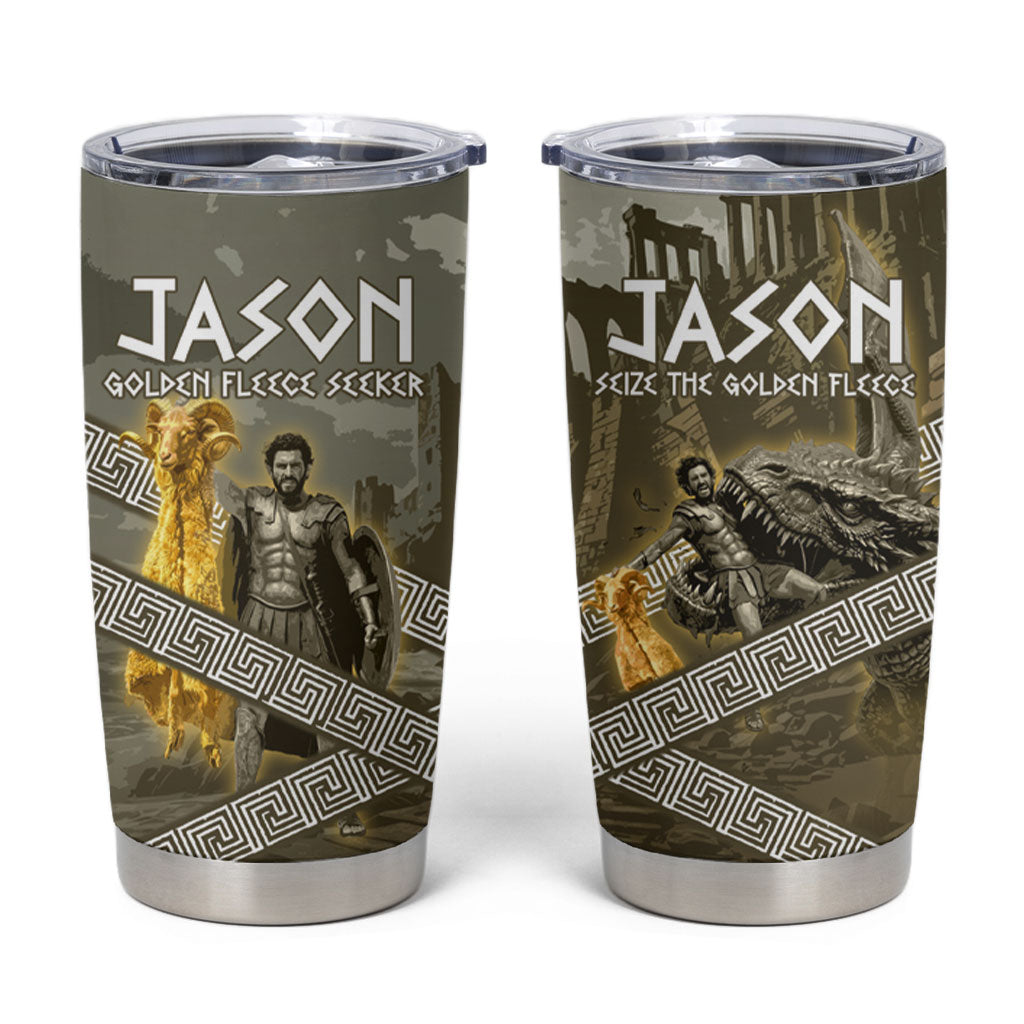 Jason Golden Fleece Seeker Tumbler Cup Ancient Greek Mythology Heroic Warrior Dragon Battle