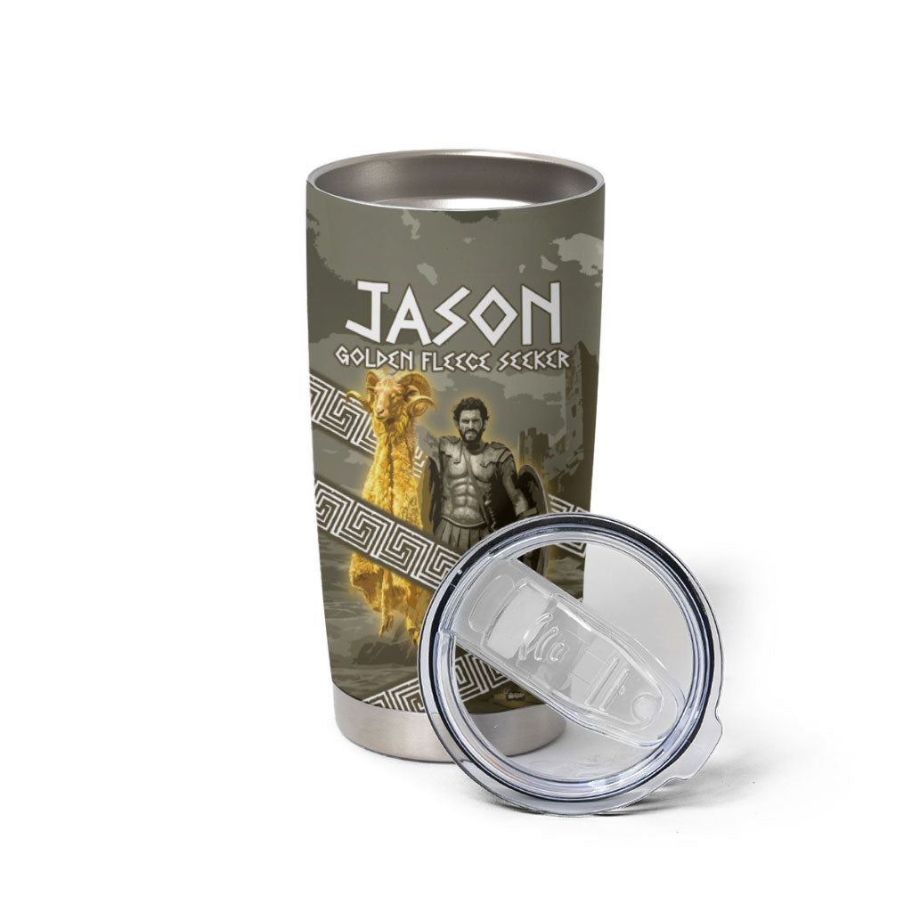 Jason Golden Fleece Seeker Tumbler Cup Ancient Greek Mythology Heroic Warrior Dragon Battle