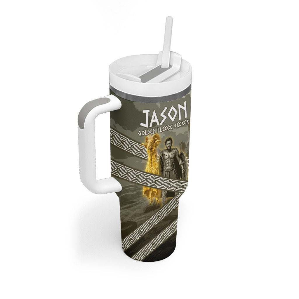 Jason Golden Fleece Seeker Tumbler With Handle Ancient Greek Mythology Heroic Warrior Dragon Battle