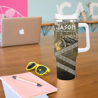 Jason Golden Fleece Seeker Tumbler With Handle Ancient Greek Mythology Heroic Warrior Dragon Battle