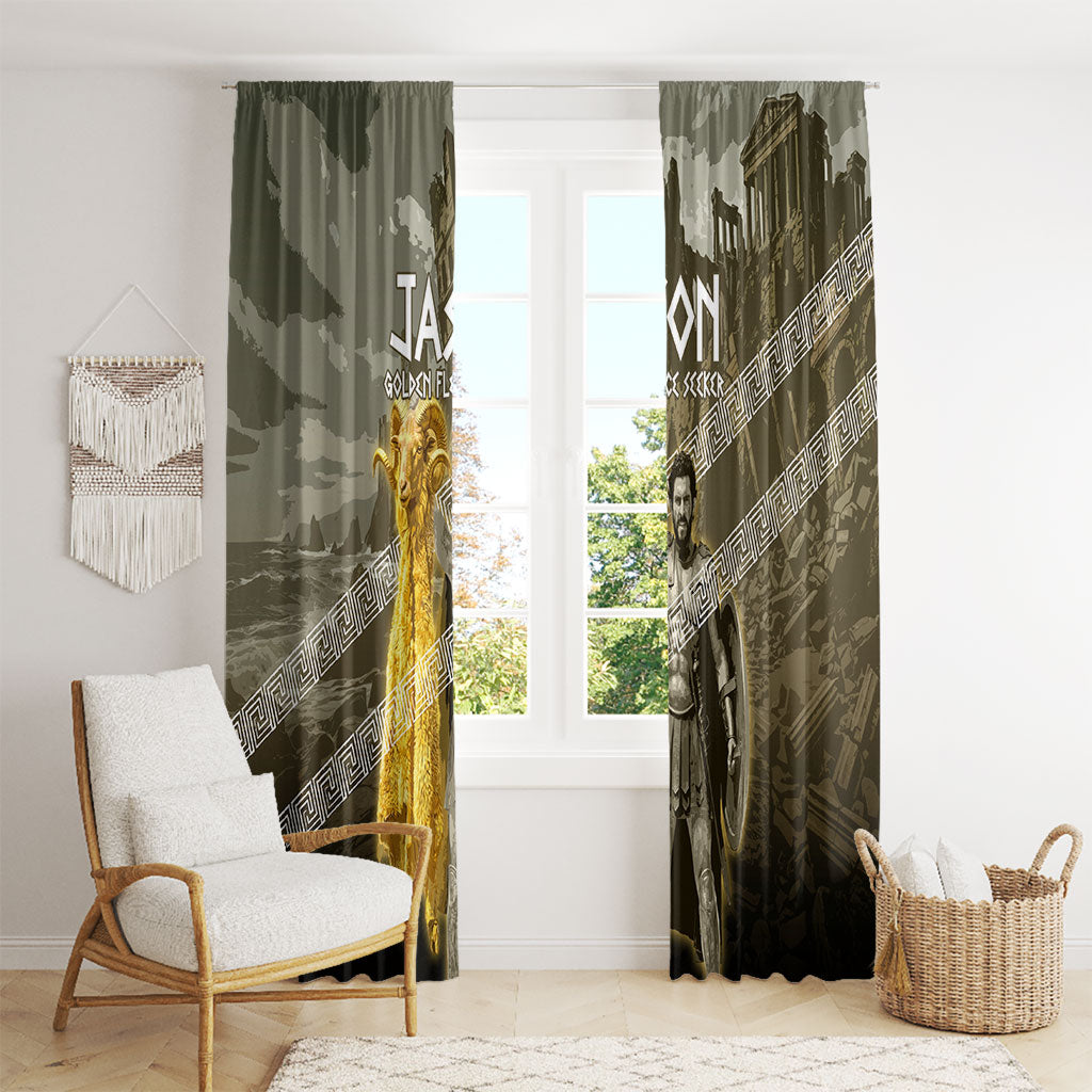 Jason Golden Fleece Seeker Window Curtain Ancient Greek Mythology Heroic Warrior Dragon Battle