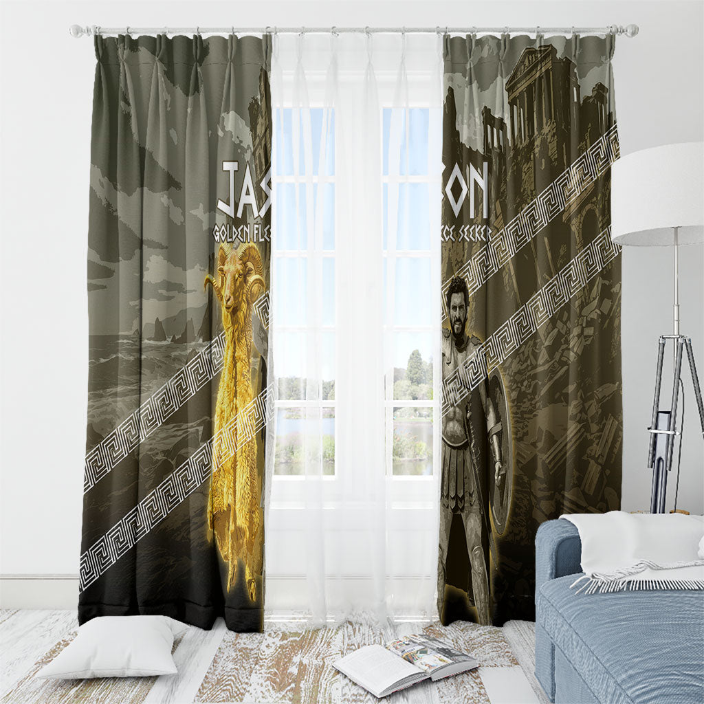 Jason Golden Fleece Seeker Window Curtain Ancient Greek Mythology Heroic Warrior Dragon Battle