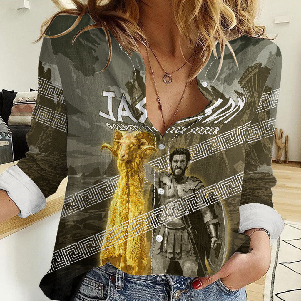 Jason Golden Fleece Seeker Women Casual Shirt Ancient Greek Mythology Heroic Warrior Dragon Battle