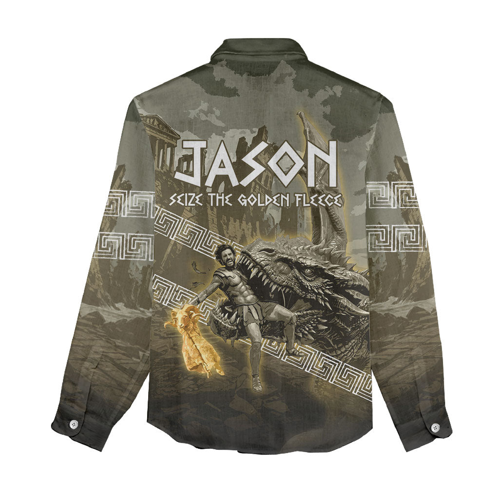Jason Golden Fleece Seeker Women Casual Shirt Ancient Greek Mythology Heroic Warrior Dragon Battle