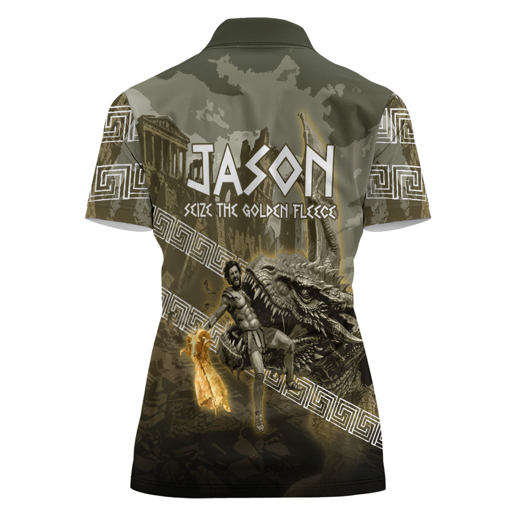 Jason Golden Fleece Seeker Women Polo Shirt Ancient Greek Mythology Heroic Warrior Dragon Battle
