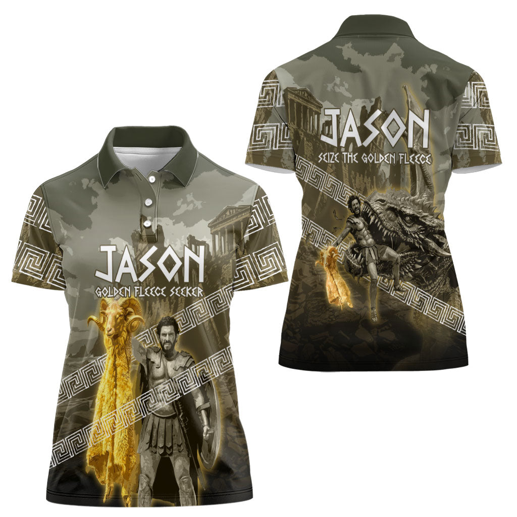 Jason Golden Fleece Seeker Women Polo Shirt Ancient Greek Mythology Heroic Warrior Dragon Battle