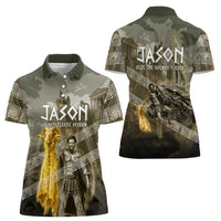 Jason Golden Fleece Seeker Women Polo Shirt Ancient Greek Mythology Heroic Warrior Dragon Battle