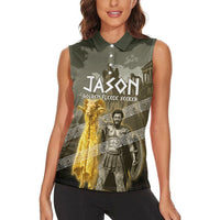 Jason Golden Fleece Seeker Women Sleeveless Polo Shirt Ancient Greek Mythology Heroic Warrior Dragon Battle