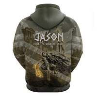 Jason Golden Fleece Seeker Zip Hoodie Ancient Greek Mythology Heroic Warrior Dragon Battle