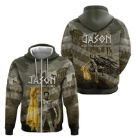 Jason Golden Fleece Seeker Zip Hoodie Ancient Greek Mythology Heroic Warrior Dragon Battle