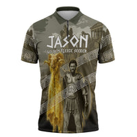 Jason Golden Fleece Seeker Zipper Polo Shirt Ancient Greek Mythology Heroic Warrior Dragon Battle