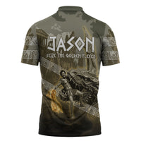 Jason Golden Fleece Seeker Zipper Polo Shirt Ancient Greek Mythology Heroic Warrior Dragon Battle