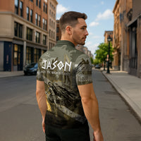 Jason Golden Fleece Seeker Zipper Polo Shirt Ancient Greek Mythology Heroic Warrior Dragon Battle