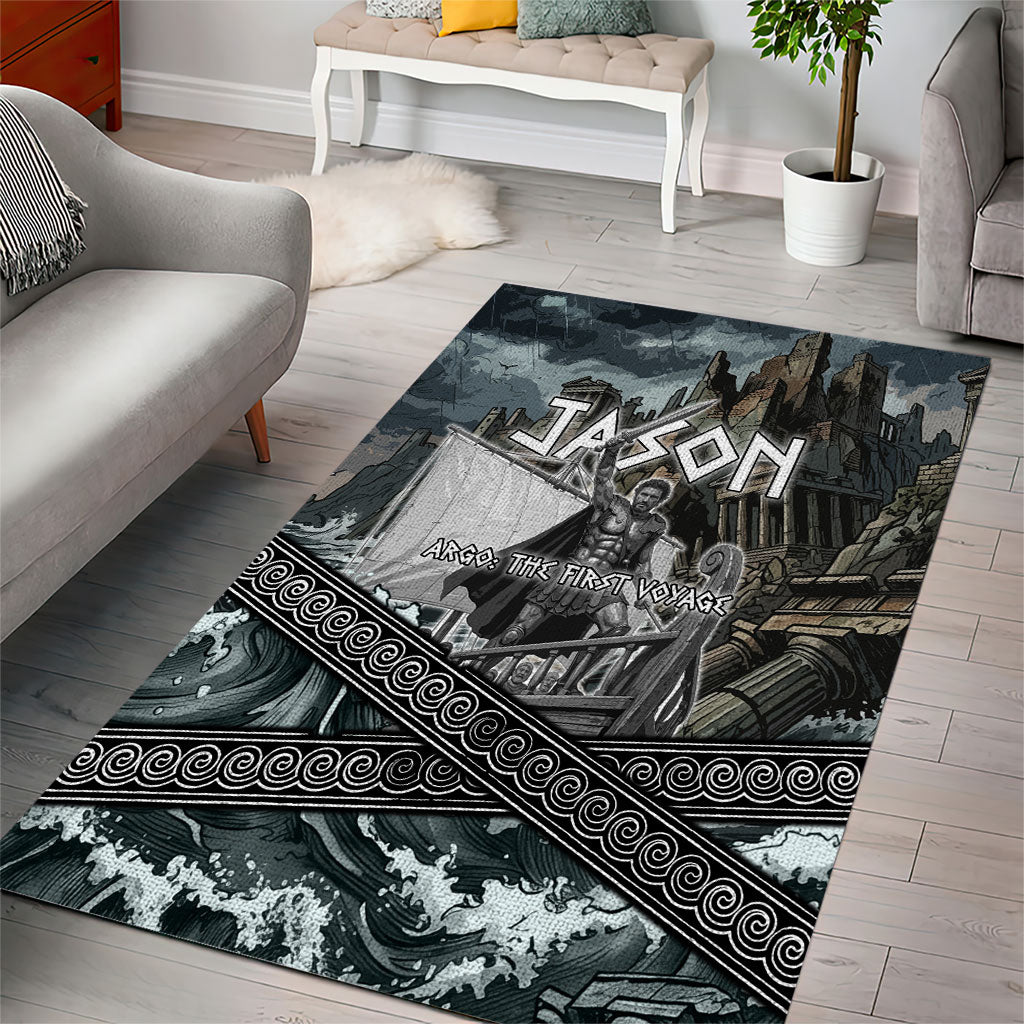 Jason Argo The First Voyage Area Rug Ancient Greek Mythology Heroic Warrior Dragon Battle