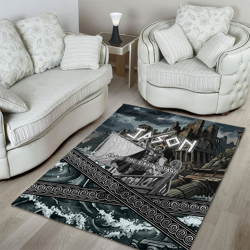 Jason Argo The First Voyage Area Rug Ancient Greek Mythology Heroic Warrior Dragon Battle