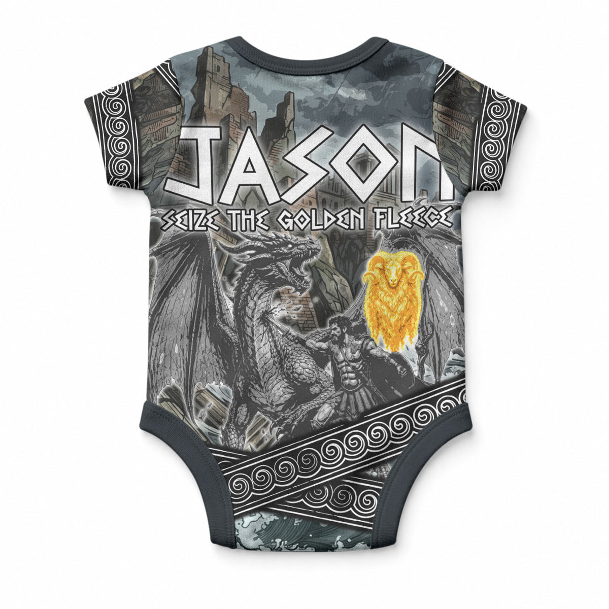 Jason Argo The First Voyage Baby Onesie Ancient Greek Mythology Heroic Warrior Dragon Battle