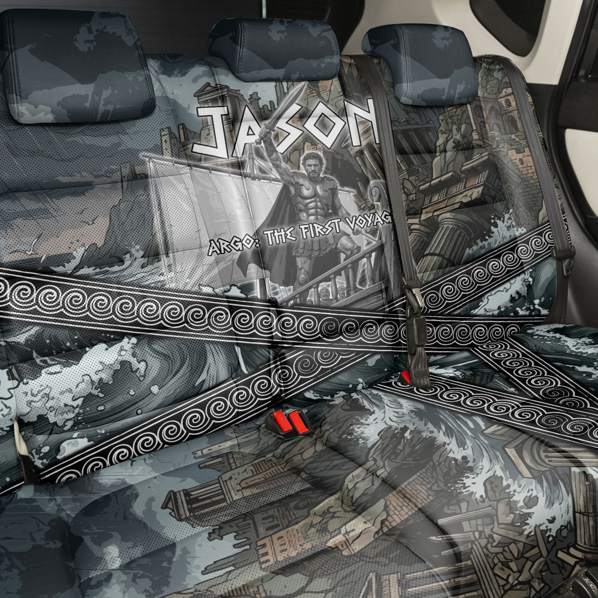 Jason Argo The First Voyage Back Car Seat Cover Ancient Greek Mythology Heroic Warrior Dragon Battle