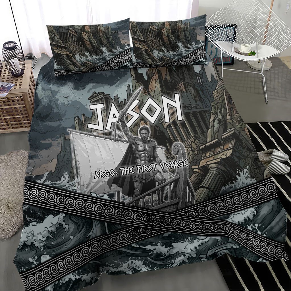 Jason Argo The First Voyage Bedding Set Ancient Greek Mythology Heroic Warrior Dragon Battle