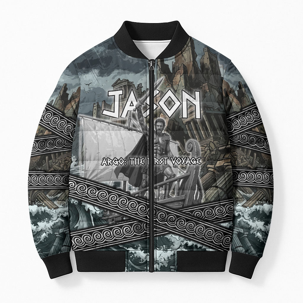 Jason Argo The First Voyage Bomber Puffer Jacket Ancient Greek Mythology Heroic Warrior Dragon Battle