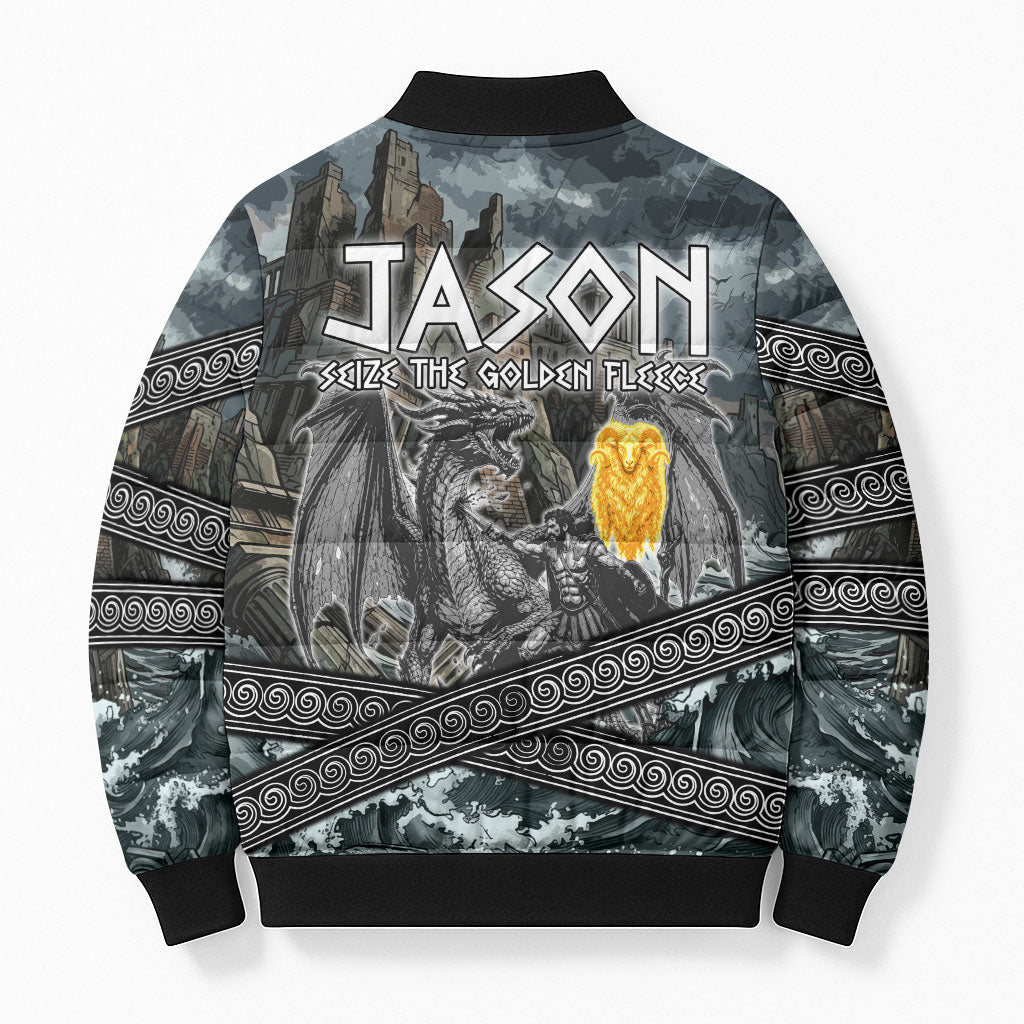 Jason Argo The First Voyage Bomber Puffer Jacket Ancient Greek Mythology Heroic Warrior Dragon Battle