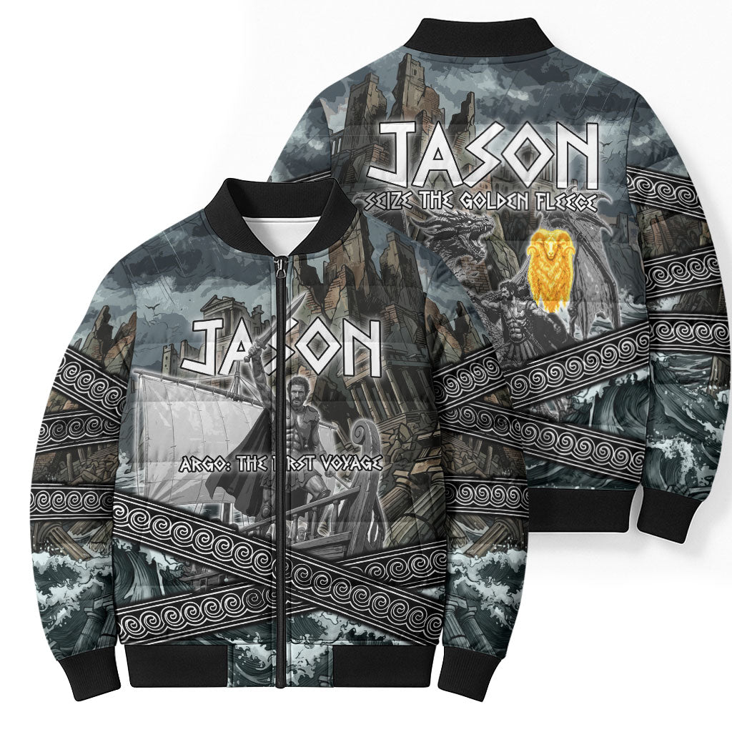 Jason Argo The First Voyage Bomber Puffer Jacket Ancient Greek Mythology Heroic Warrior Dragon Battle