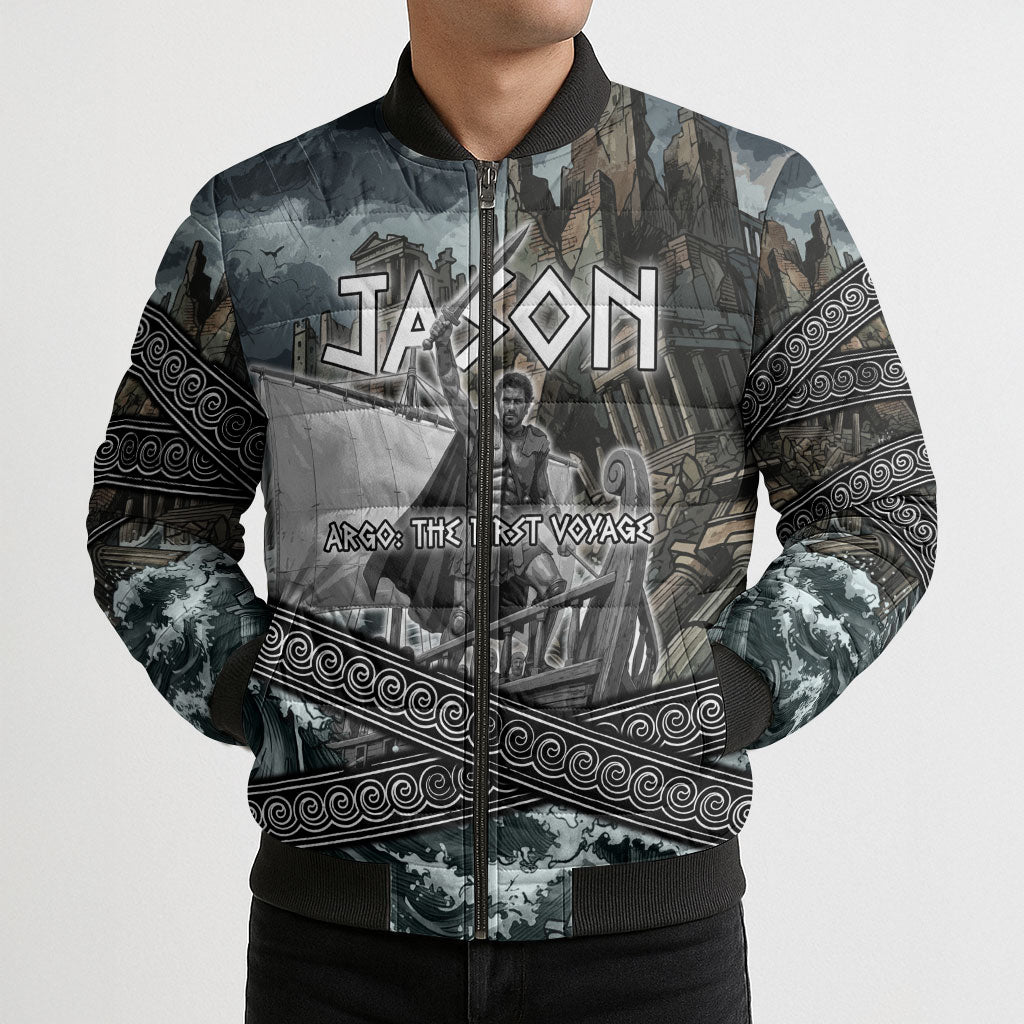 Jason Argo The First Voyage Bomber Puffer Jacket Ancient Greek Mythology Heroic Warrior Dragon Battle