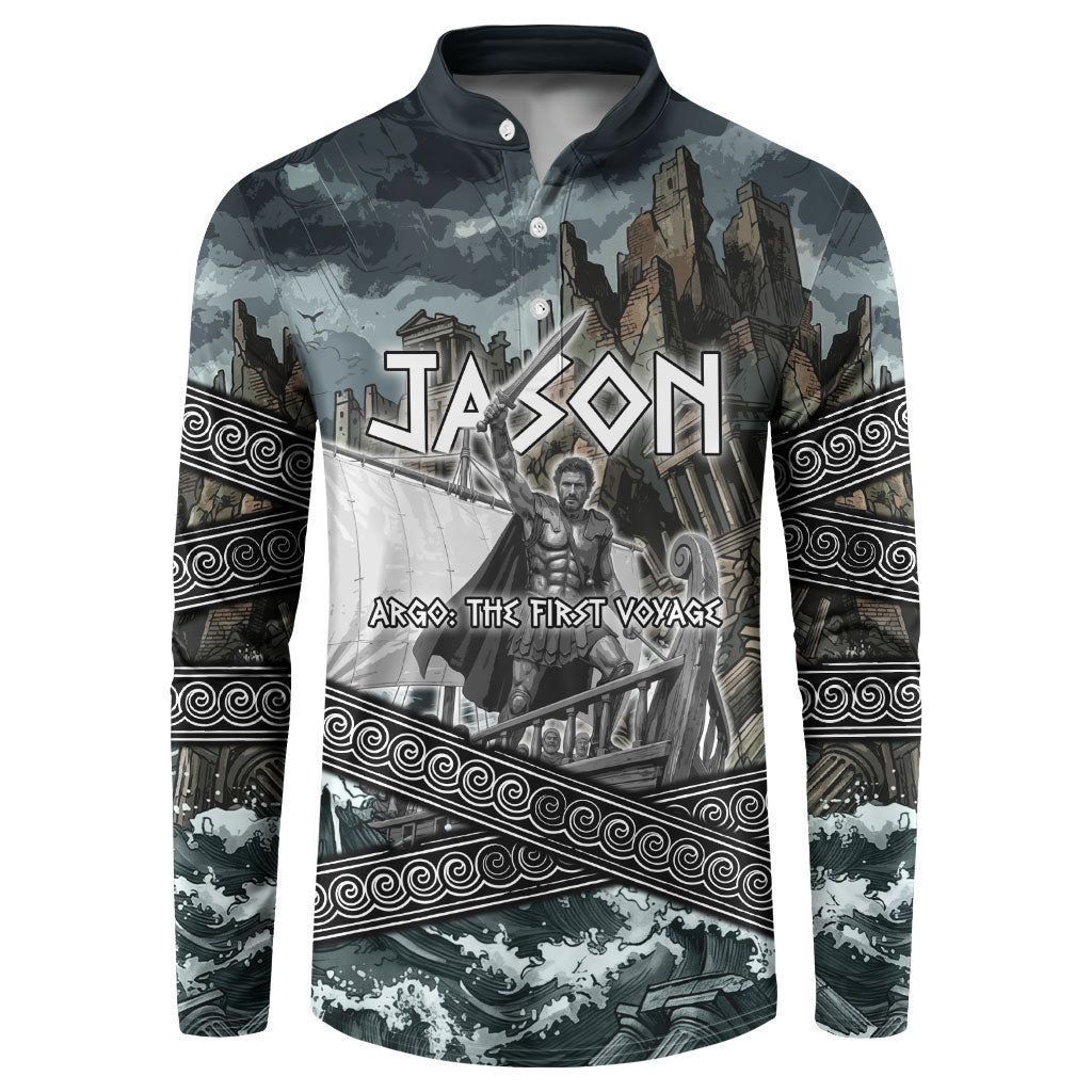 Jason Argo The First Voyage Button Sweatshirt Ancient Greek Mythology Heroic Warrior Dragon Battle
