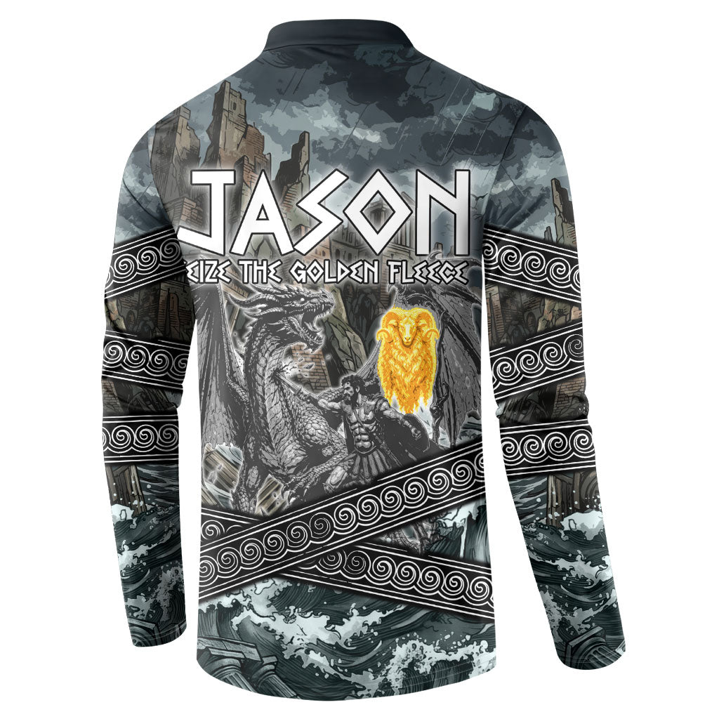 Jason Argo The First Voyage Button Sweatshirt Ancient Greek Mythology Heroic Warrior Dragon Battle