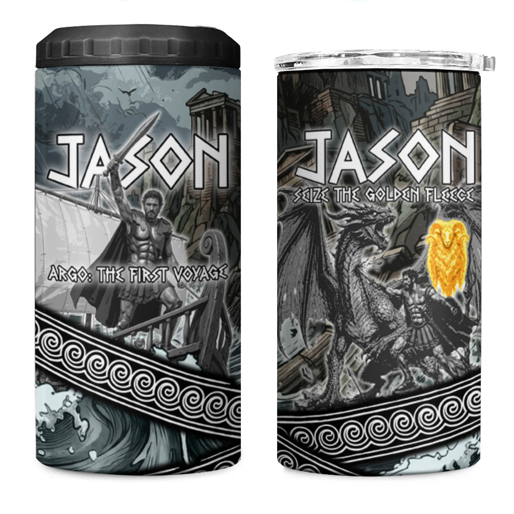 Jason Argo The First Voyage 4 in 1 Can Cooler Tumbler Ancient Greek Mythology Heroic Warrior Dragon Battle