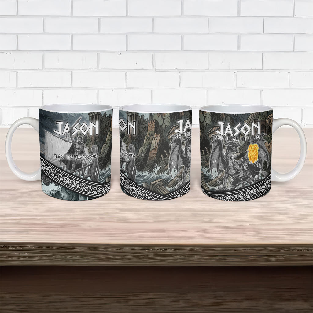 Jason Argo The First Voyage Ceramic Mug Ancient Greek Mythology Heroic Warrior Dragon Battle
