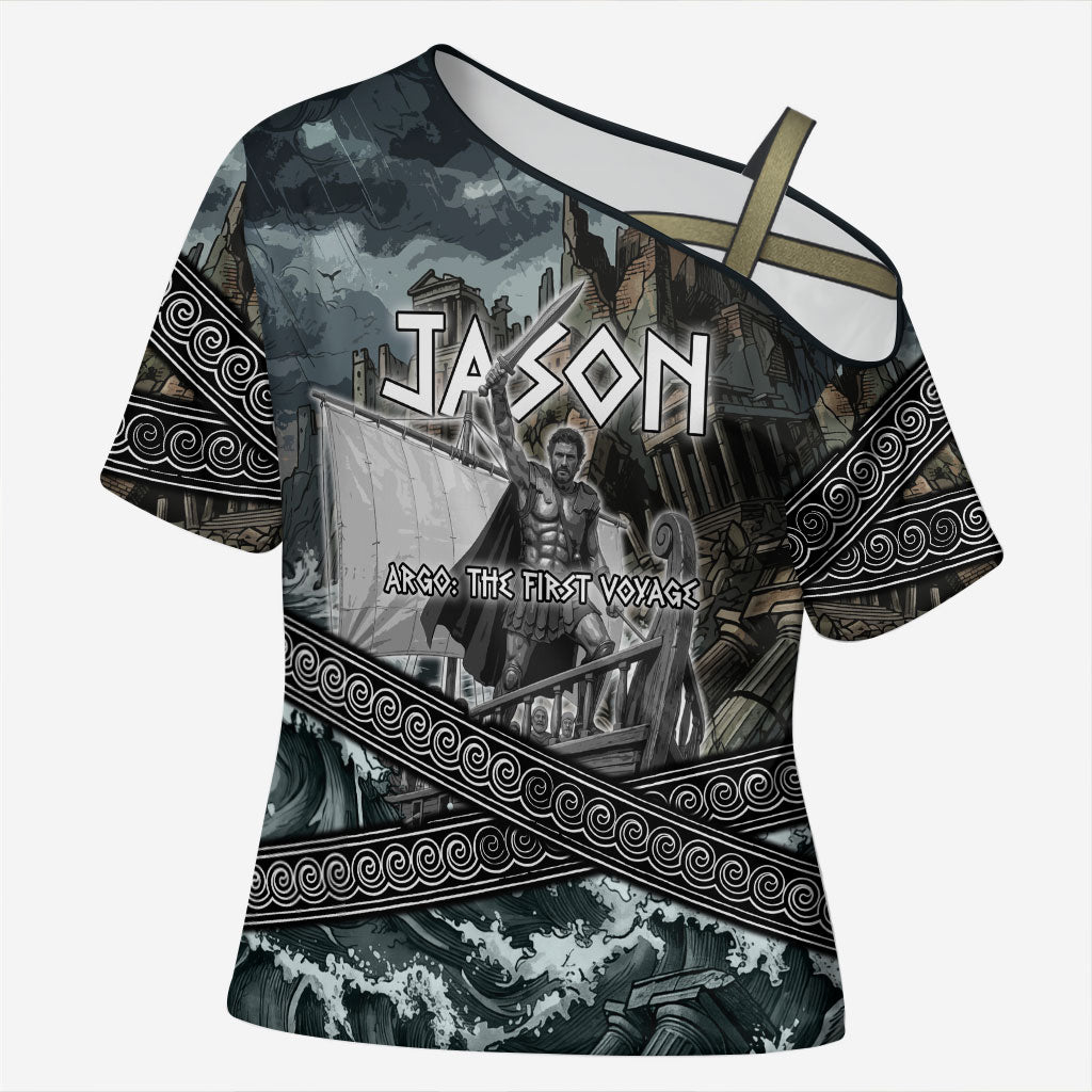 Jason Argo The First Voyage Cross Shoulder Shirt Ancient Greek Mythology Heroic Warrior Dragon Battle