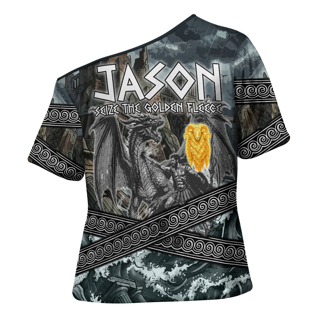 Jason Argo The First Voyage Cross Shoulder Shirt Ancient Greek Mythology Heroic Warrior Dragon Battle
