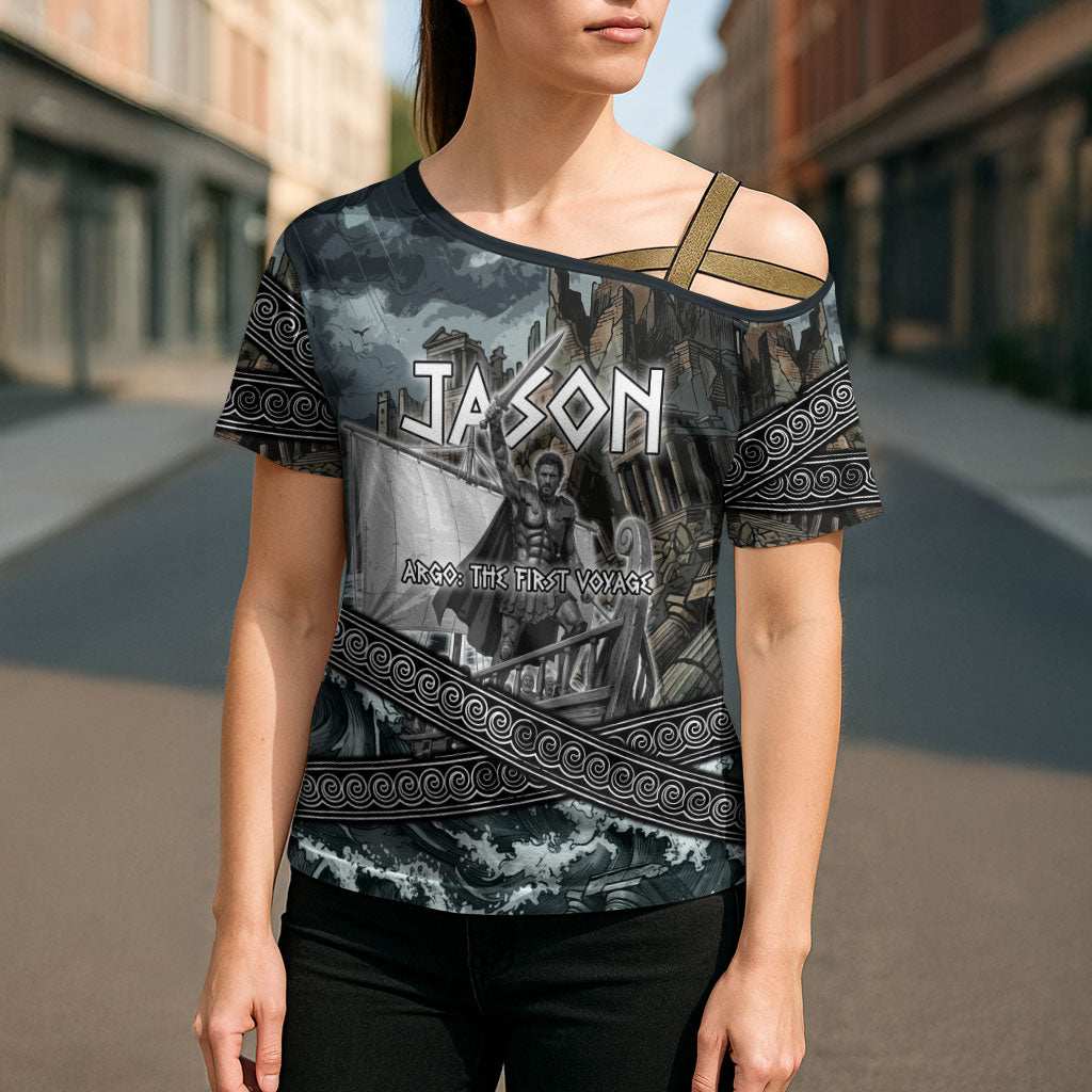 Jason Argo The First Voyage Cross Shoulder Shirt Ancient Greek Mythology Heroic Warrior Dragon Battle