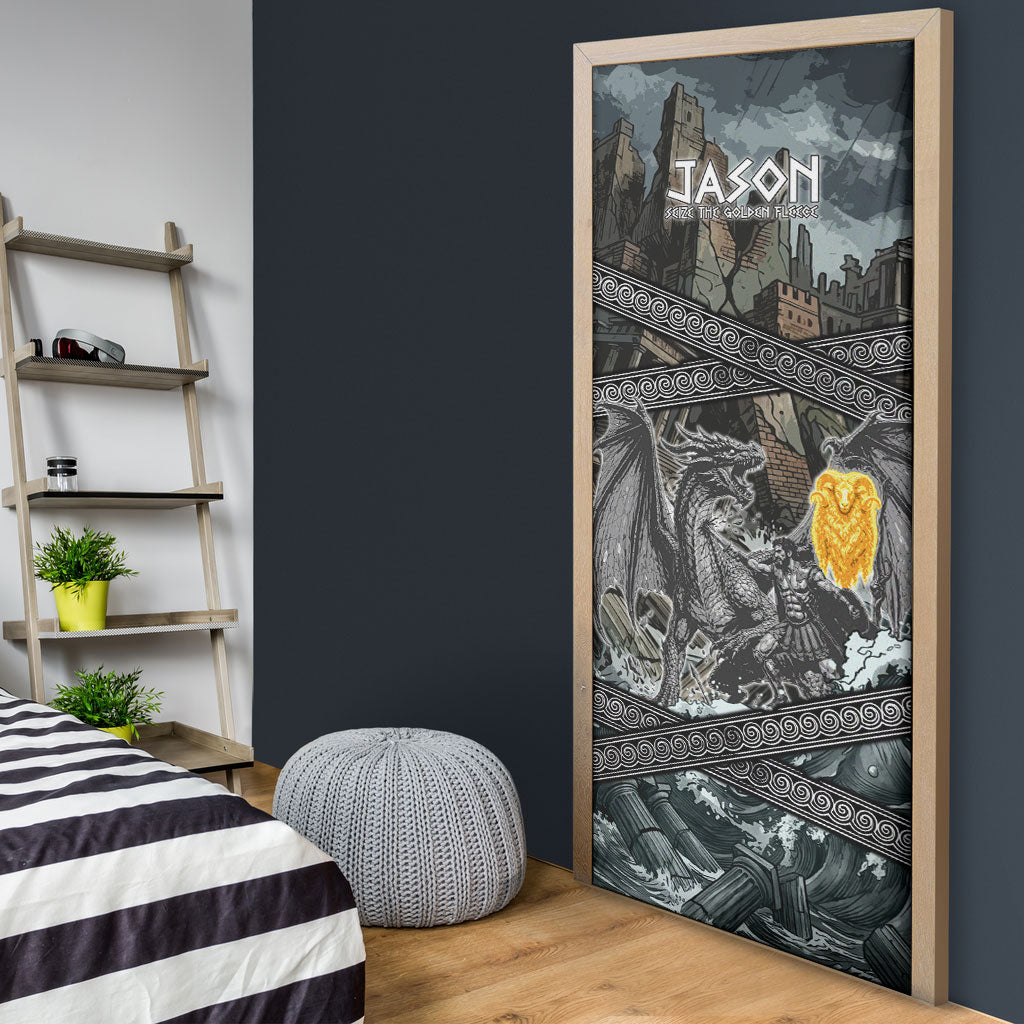 Jason Argo The First Voyage Door Cover Ancient Greek Mythology Heroic Warrior Dragon Battle
