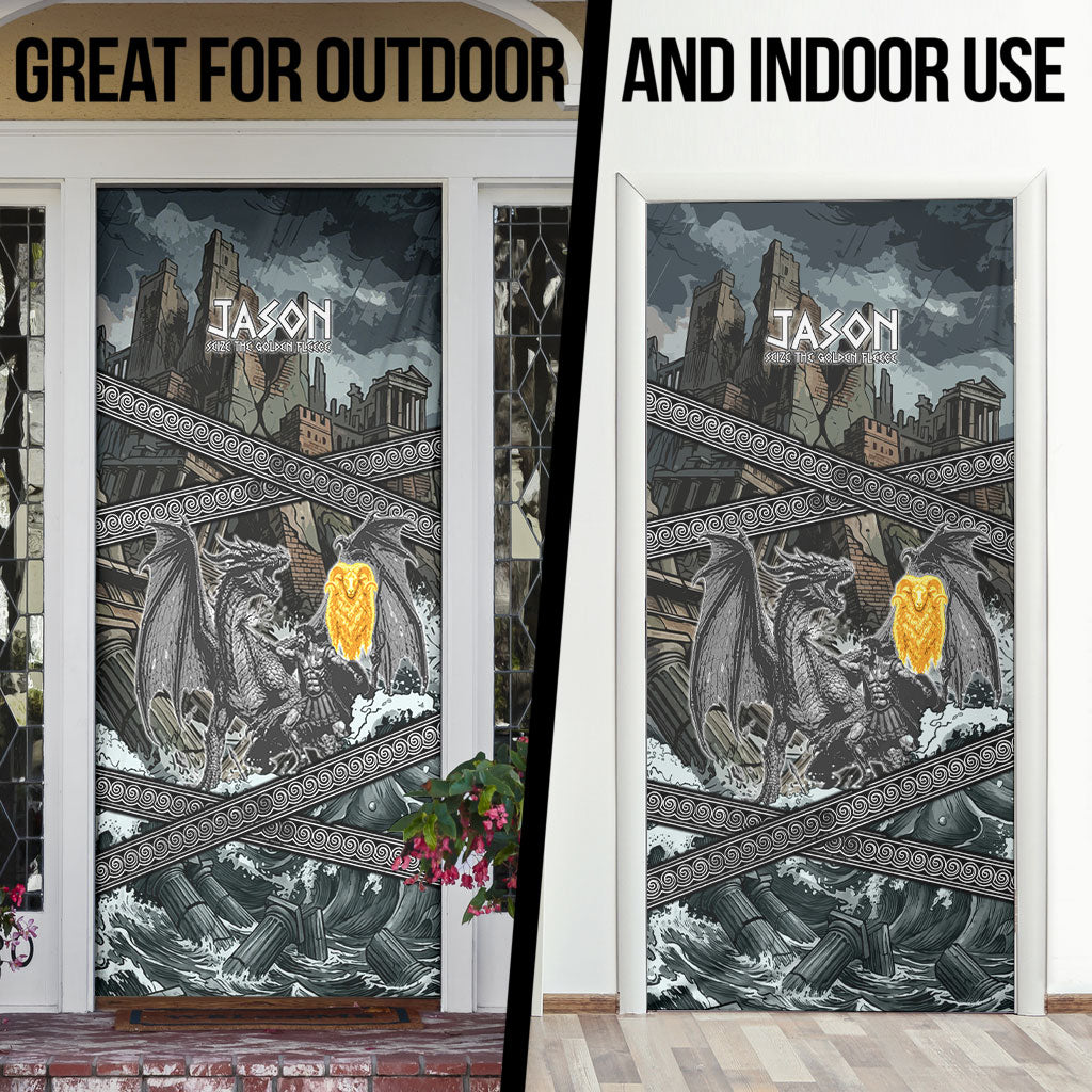 Jason Argo The First Voyage Door Cover Ancient Greek Mythology Heroic Warrior Dragon Battle
