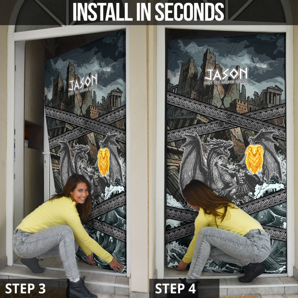 Jason Argo The First Voyage Door Cover Ancient Greek Mythology Heroic Warrior Dragon Battle