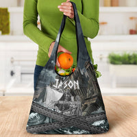 Jason Argo The First Voyage Grocery Bag Ancient Greek Mythology Heroic Warrior Dragon Battle