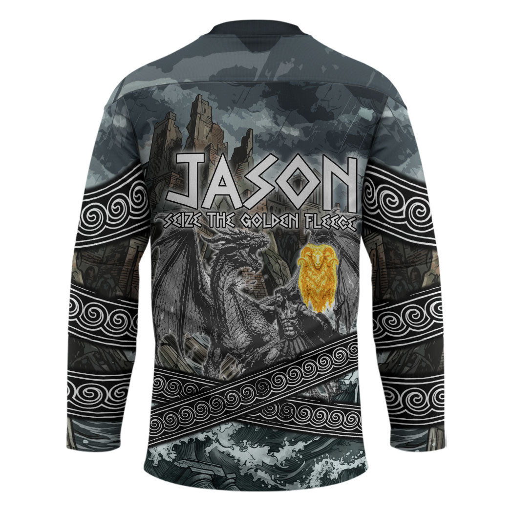 Jason Argo The First Voyage Hockey Jersey Ancient Greek Mythology Heroic Warrior Dragon Battle