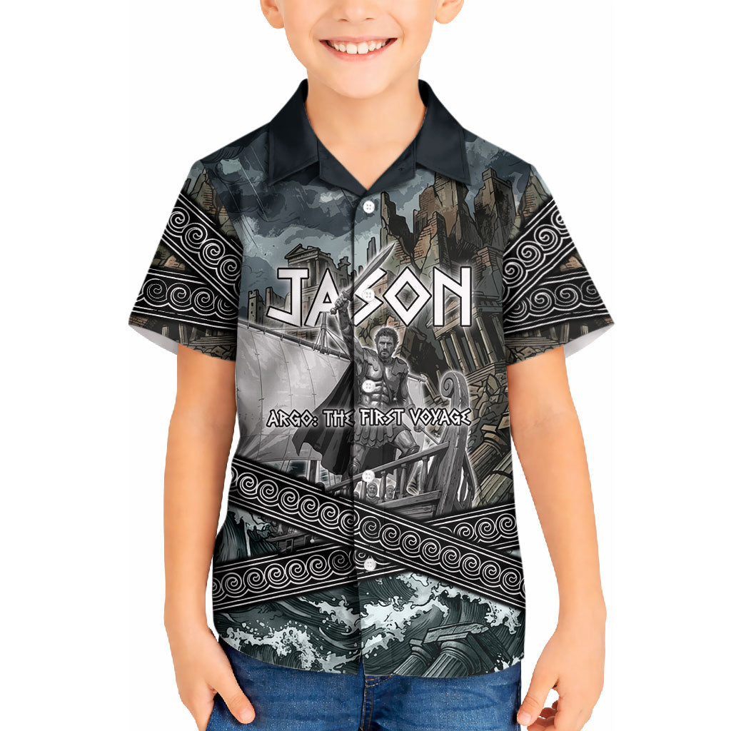 Jason Argo The First Voyage Kid Hawaiian Shirt Ancient Greek Mythology Heroic Warrior Dragon Battle
