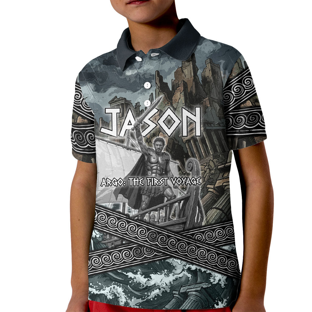 Jason Argo The First Voyage Kid Polo Shirt Ancient Greek Mythology Heroic Warrior Dragon Battle