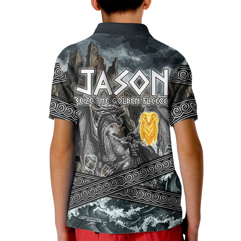 Jason Argo The First Voyage Kid Polo Shirt Ancient Greek Mythology Heroic Warrior Dragon Battle