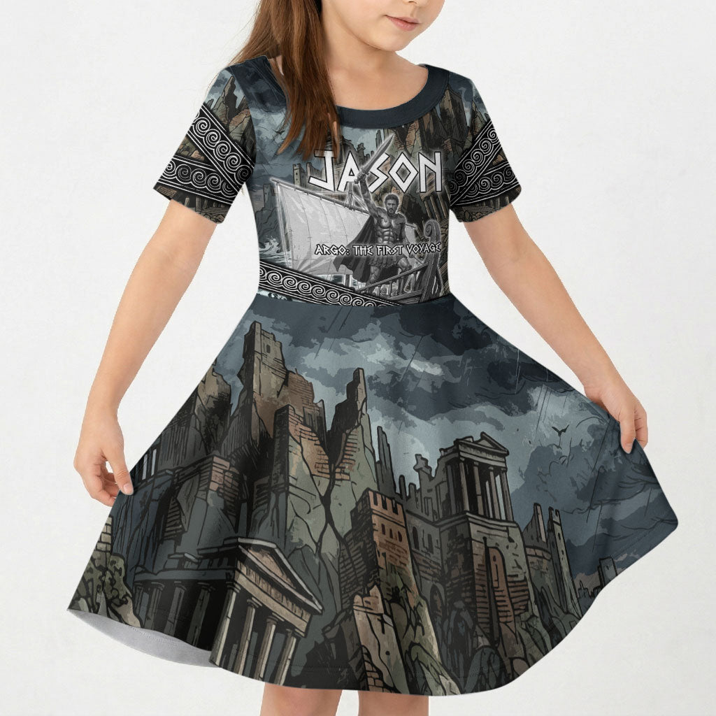 Jason Argo The First Voyage Kid Short Sleeve Dress Ancient Greek Mythology Heroic Warrior Dragon Battle