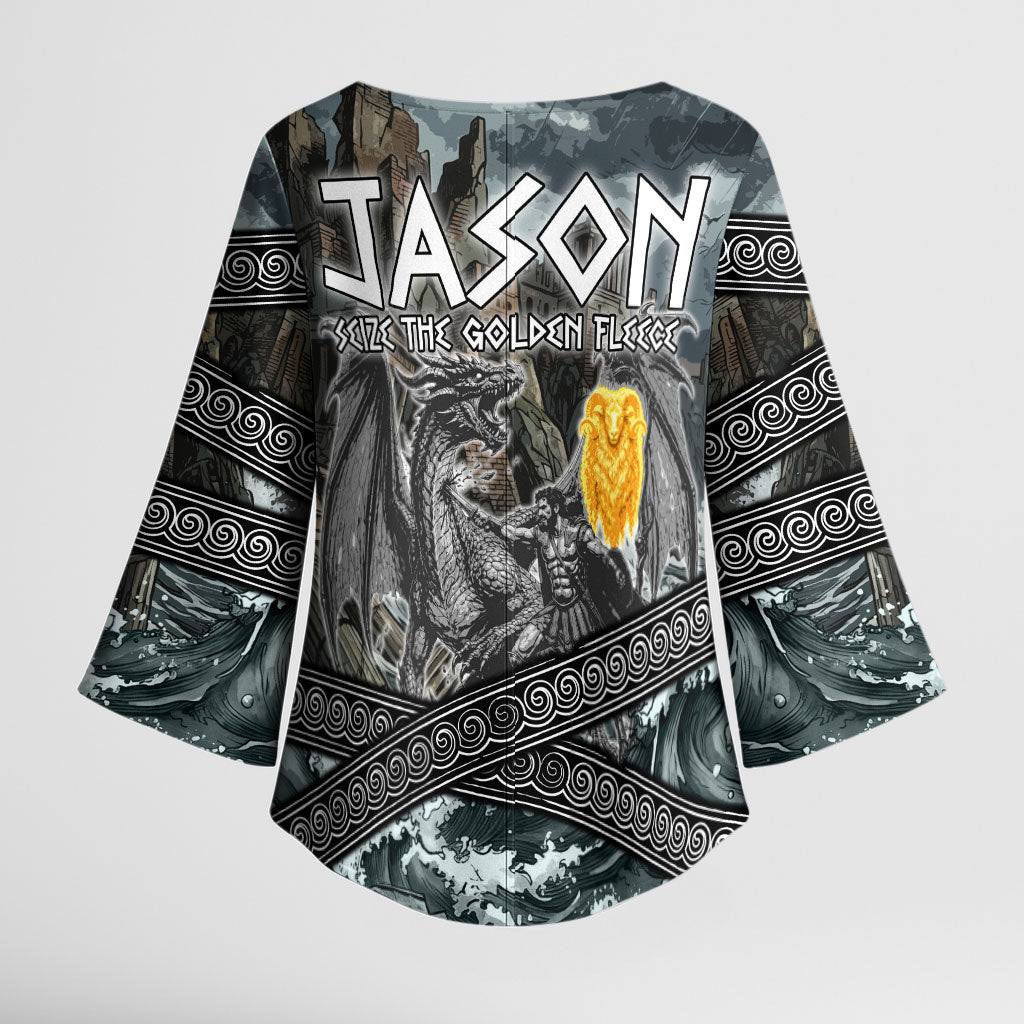 Jason Argo The First Voyage Kimono Sleeve Blouse Ancient Greek Mythology Heroic Warrior Dragon Battle