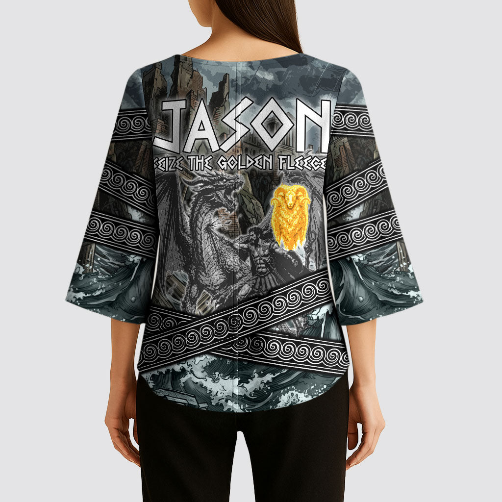 Jason Argo The First Voyage Kimono Sleeve Blouse Ancient Greek Mythology Heroic Warrior Dragon Battle
